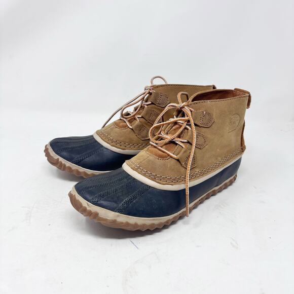 Sorel Leather Waterproof Duck Boots Womens Size 5 Lace Up Ankle Classic - Picture 1 of 10